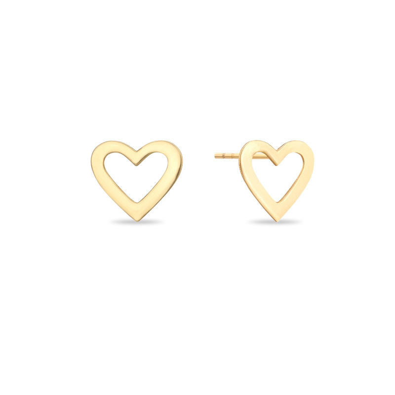 Złote kolczyki 333 w kształcie serca