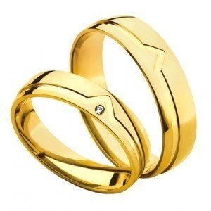 Złote stylowe obrączki 585 Amare Promise 