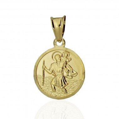 Złoty medalik 585 św. Krzysztof patron kierowców i podróżnych