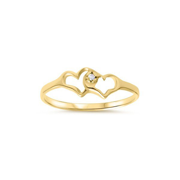 Złoty pierścionek 333 splecione serca na zaręczyny