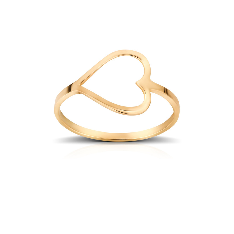 Złoty pierścionek 585 CELEBRYTKA odwrócone serce
