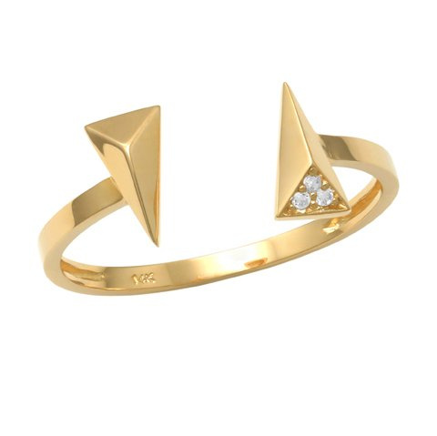 Złoty pierścionek 585 Triangles trójkąt 