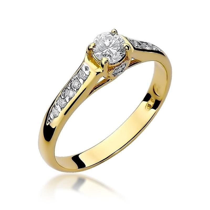 Złoty pierścionek zaręczynowy 585 brylant 0,33 ct