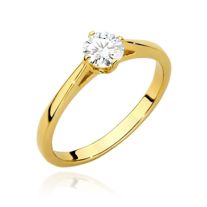 Złoty pierścionek zaręczynowy 585 brylant 0,40 ct